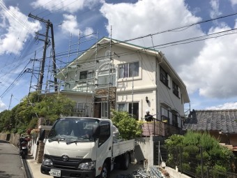 足場解体作業