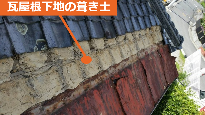 瓦屋根の葺き土