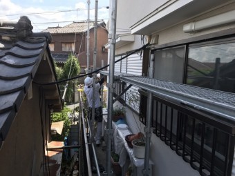 足場解体作業