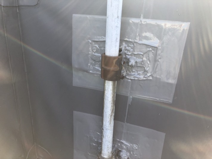 パラペット付近防水シート施工完了