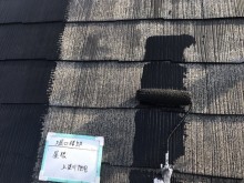 屋根塗装工事 屋根上塗り