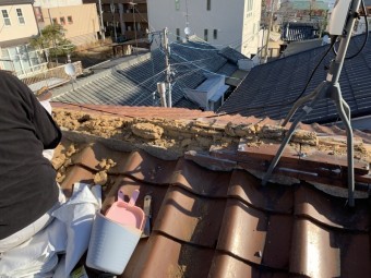 神戸市中央区 瓦の撤去 土の撤去