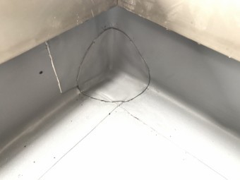 塩ビ入り隅熱処理