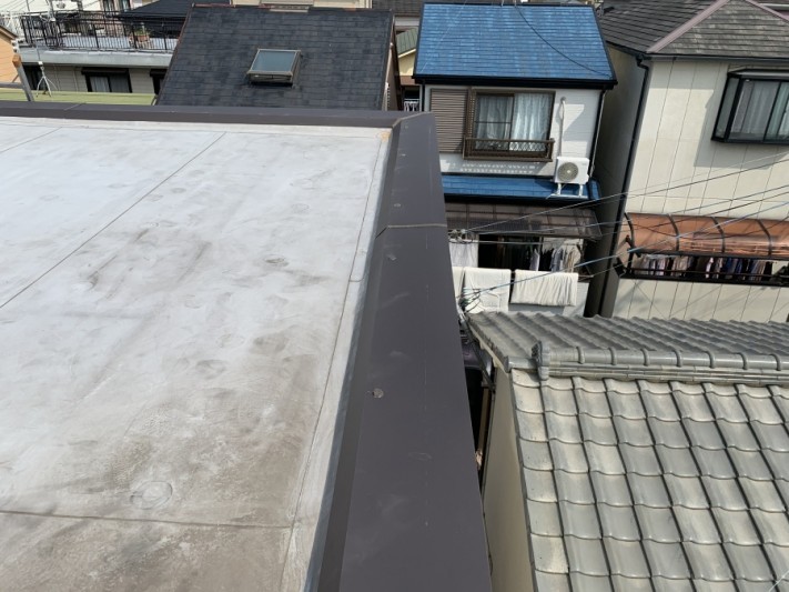 神戸市灘区 屋根修繕 笠木板金新設完了