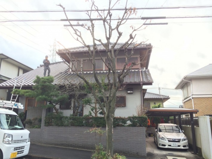 瓦屋根和風建築現場全貌