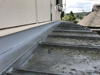 北面の屋根は苔が生えてきています。
