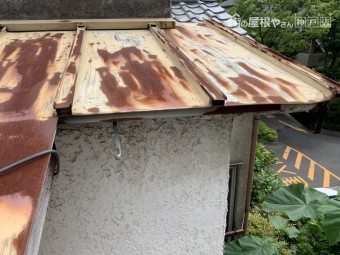 西宮市 台風被害 雨樋の飛散