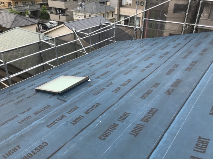 防水シート施工完了