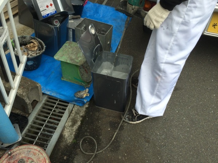 ウレタンと硬化剤の配合