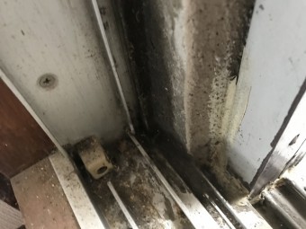 雨漏り箇所木部とサッシの取り合い