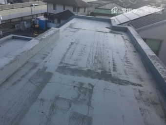 雨漏り現調 マンション屋上谷部分の調査
