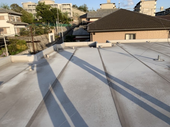 雨漏り調査 塩ビシート防水の様子