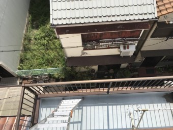 防水調査時のベランダ