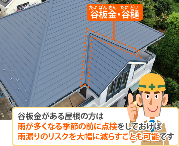 屋根で最も雨漏りしやすい部分 谷板金 の修理方法 神戸市で屋根工事 雨漏り補修なら街の屋根やさんにお任せください