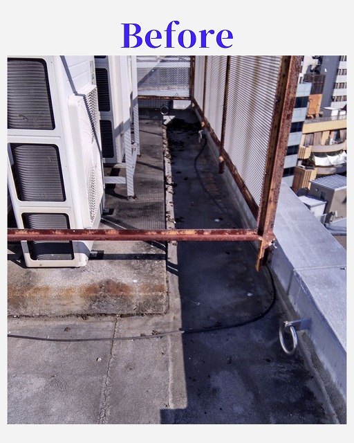 ウレタン防水　屋上　before