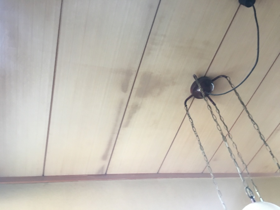 天井の染み、天井板の木ヤニ