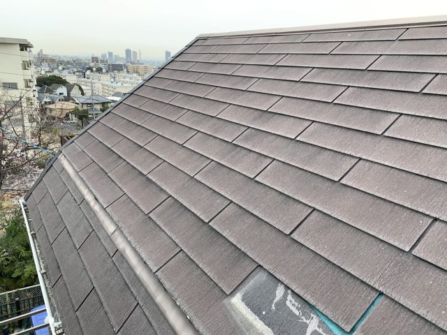 芦屋市で無料屋根調査！強風被害にあったスレート屋根の調査です